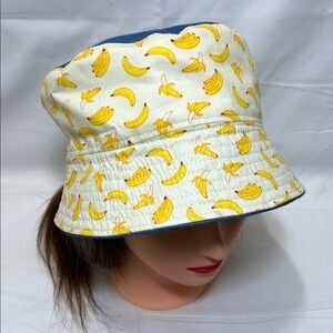 Handmade Reversible Banana Print & Jean Bucket Hat